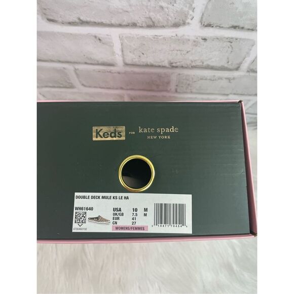 New Keds For Kate Spade Double Decker Leopard Calf Hair Mule Size 10 - Picture 7 of 8